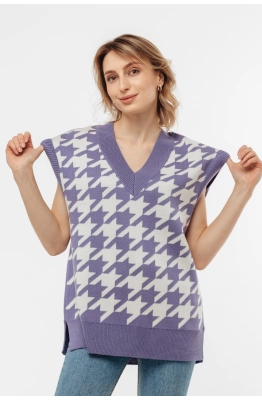 Жилет RomGil ТЗ686Ш сиреневый/молочный  Жилет RomGil ТЗ686Ш сиреневый/молочный