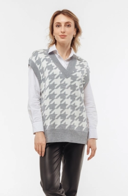 Жилет RomGil ТЗ686Ш серый/молочный  Жилет RomGil ТЗ686Ш серый/молочный