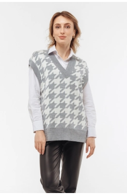 Жилет RomGil ТЗ686Ш серый/молочный  Жилет RomGil ТЗ686Ш серый/молочный