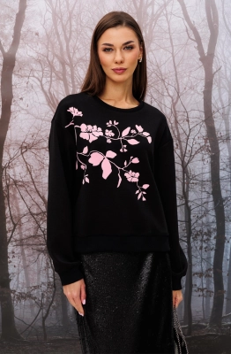 Джемпер Buter 2950 черный+пудра  Джемпер Buter 2950 черный+пудра