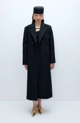 Пальто PiRS 5657 черный  Пальто PiRS 5657 черный