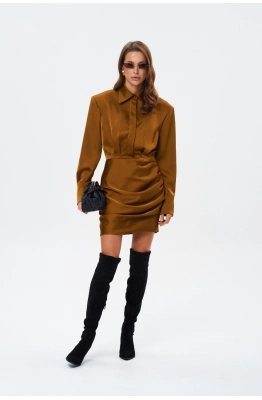 Платье ShamSham 1020 горчичный 