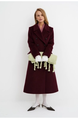 Пальто PiRS 5780 бургунди  Пальто PiRS 5780 бургунди