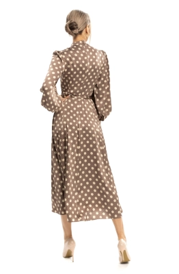 Платье Golden Valley 4771 коричневый в горох  