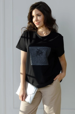 Джемпер RomGil РП0070-ХЛ4 черный  Джемпер RomGil РП0070-ХЛ4 черный