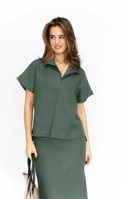 Блуза RomGil РТ0084-ЛЕ4 темно-зеленый 