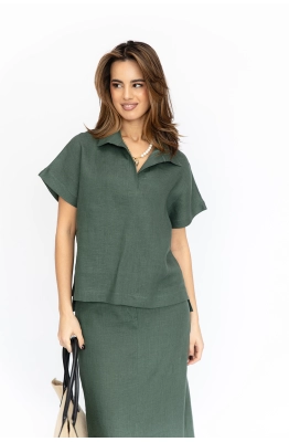 Блуза RomGil РТ0084-ЛЕ4 темно-зеленый 