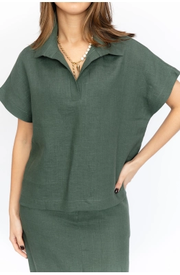 Блуза RomGil РТ0084-ЛЕ4 темно-зеленый 