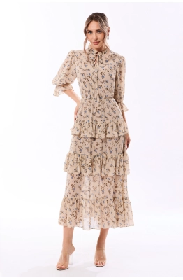 Платье Golden Valley 4919-1 бежевый  Платье Golden Valley 4919-1 бежевый