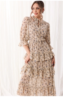 Платье Golden Valley 4919-1 бежевый  Платье Golden Valley 4919-1 бежевый
