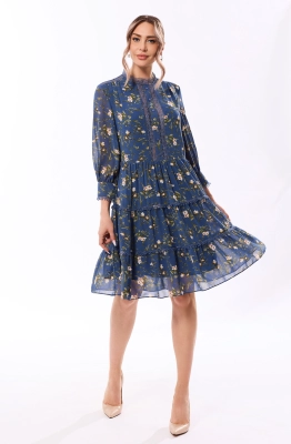 Платье Golden Valley 4881-1 голубой  Платье Golden Valley 4881-1 голубой
