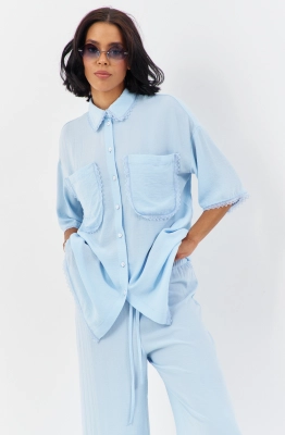 Блуза FLAIM  1173 голубой 