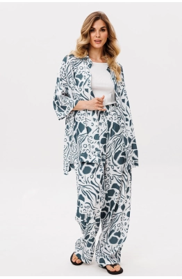 Комплект EOLA 2858 молочный с синим  Комплект EOLA 2858 молочный с синим