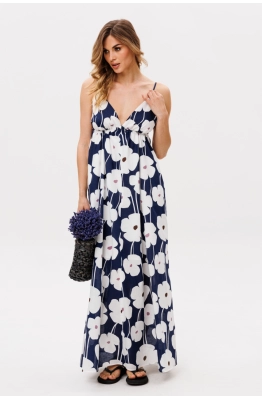 Сарафан EOLA 2860 синий с принтом 
