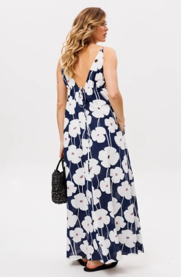 Сарафан EOLA 2860 синий с принтом  Сарафан EOLA 2860 синий с принтом