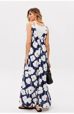 Сарафан EOLA 2860.1 синий с принтом 