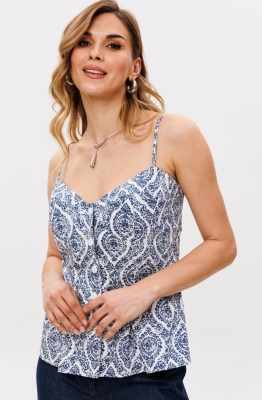 Топ EOLA 2865 молочный с принтом Топ EOLA 2865 молочный с принтом