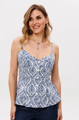 Топ EOLA 2865 молочный с принтом 