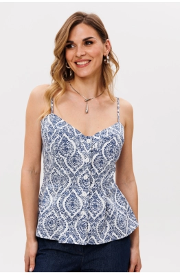 Топ EOLA 2865 молочный с принтом  Топ EOLA 2865 молочный с принтом