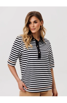 Джемпер GIZART 15380 черно-белая полоска  Джемпер GIZART 15380 черно-белая полоска