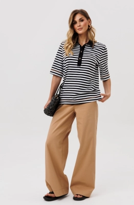 Костюм GIZART 5383 черно-белая полоска+мокко 