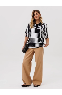 Костюм GIZART 5383 черно-белая полоска+мокко  Костюм GIZART 5383 черно-белая полоска+мокко