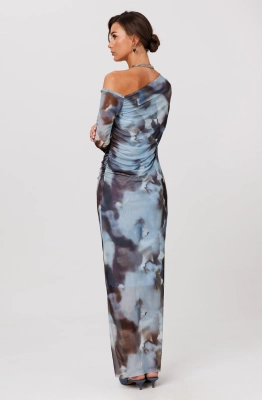 Платье Buter 3119 кофейно-голубой  Платье Buter 3119 кофейно-голубой