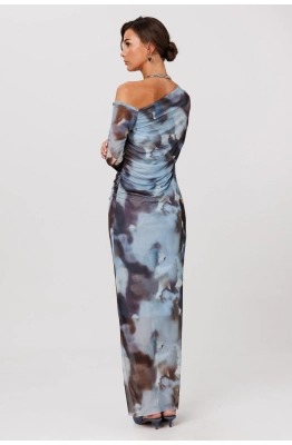 Платье Buter 3119 кофейно-голубой Платье Buter 3119 кофейно-голубой