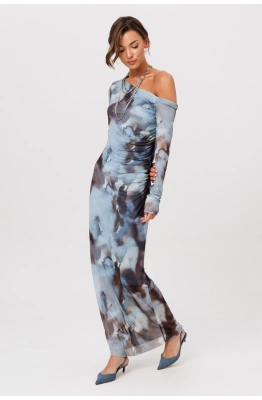 Платье Buter 3119 кофейно-голубой 