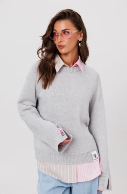 Джемпер Buter 3141 светло-серый  Джемпер Buter 3141 светло-серый