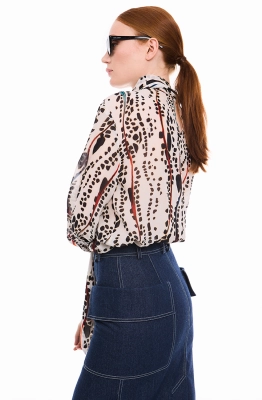 Блуза DEVITA 6028-2 молочный+черный Блуза DEVITA 6028-2 молочный+черный