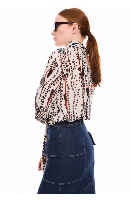 Блуза DEVITA 6028-2 молочный+черный Блуза DEVITA 6028-2 молочный+черный