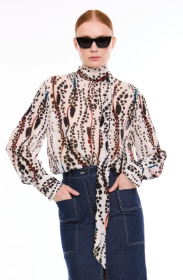 Блуза DEVITA 6028-2 молочный+черный 