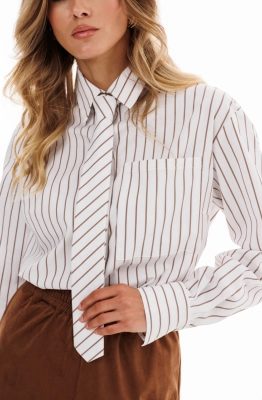 Галстук EOLA 0062 молочный с принтом 