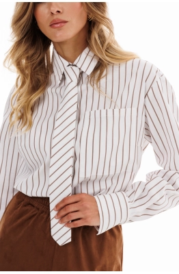 Галстук EOLA 0062 молочный с принтом 