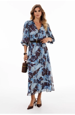 Платье EOLA 2904 голубой/коричневый 