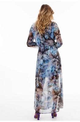 Платье EOLA 2913 голубой/коричневый Платье EOLA 2913 голубой/коричневый