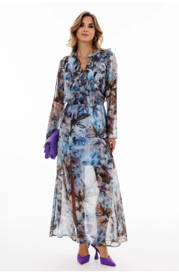 Платье EOLA 2913 голубой/коричневый 