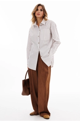 Блуза EOLA 2919 молочный в полоску  