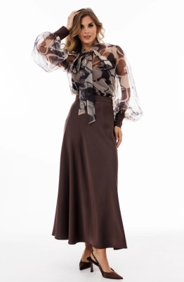 Юбка EOLA 2932 шоколад  Юбка EOLA 2932 шоколад