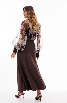 Юбка EOLA 2932 шоколад  Юбка EOLA 2932 шоколад