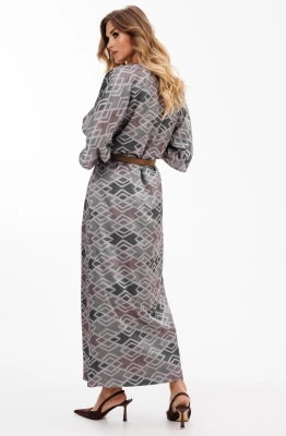 Платье EOLA 2937 хаки с принтом  Платье EOLA 2937 хаки с принтом