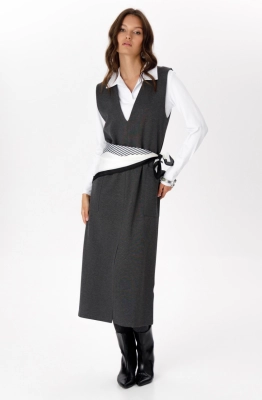 Сарафан RomGil РП0084-ВИ5 серый меланж  Сарафан RomGil РП0084-ВИ5 серый меланж