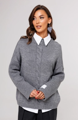 Джемпер Buter 3168 серый  Джемпер Buter 3168 серый