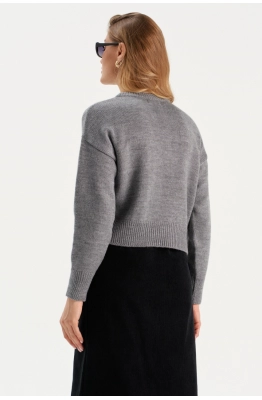 Джемпер RomGil РВ0301-ШЕ5 серый 