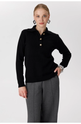 Джемпер RomGil РВ0296-ВИ5 черный  Джемпер RomGil РВ0296-ВИ5 черный