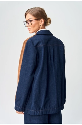 Жакет GIZART 15368 коричнево-синий  Жакет GIZART 15368 коричнево-синий