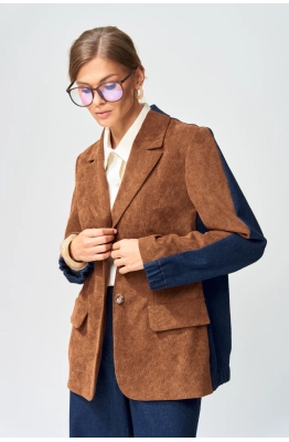 Жакет GIZART 15368 коричнево-синий  Жакет GIZART 15368 коричнево-синий