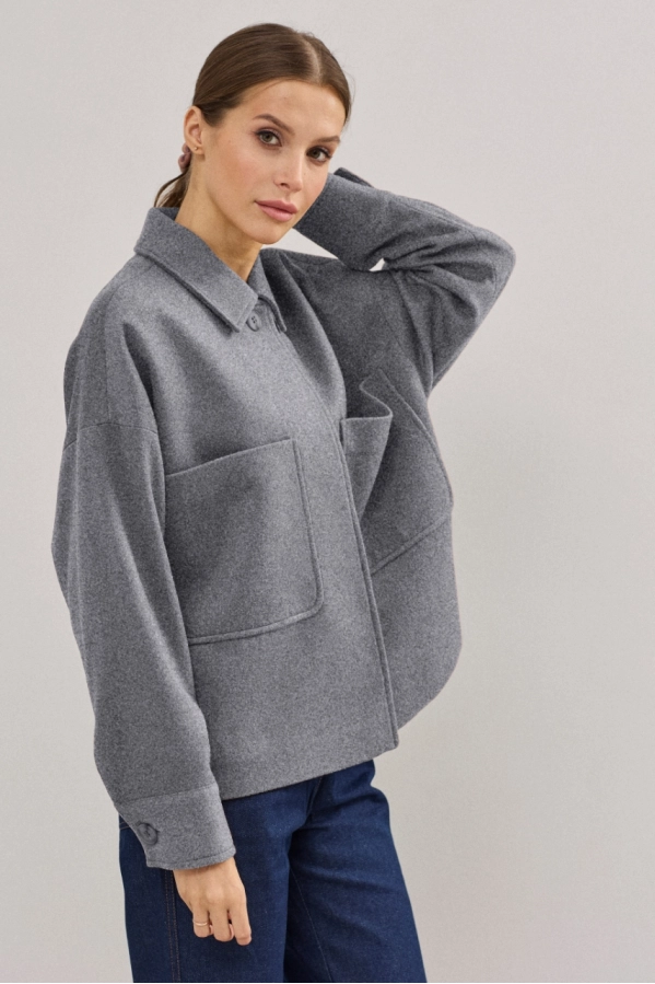 Пальто DAVA 7003 серый  Пальто DAVA 7003 серый