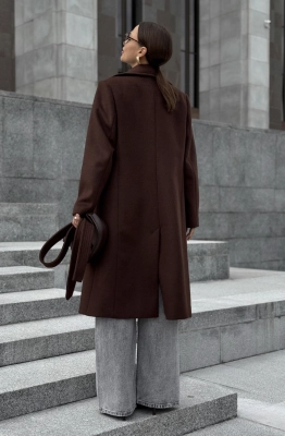 Пальто DAVA 7006 шоколад  Пальто DAVA 7006 шоколад